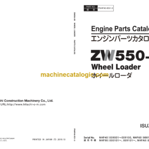 Hitachi ZW550-5B Wheel Loader Engine Parts Catalog