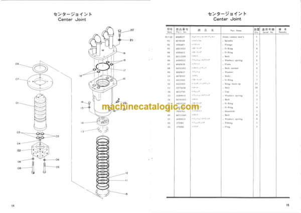 Hitachi KH75 Parts Catalog Serial No.0101