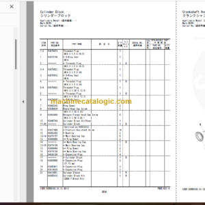 Hitachi ZW180-5B 180PL-5B 220-5B Wheel Loader Engine Parts Catalog