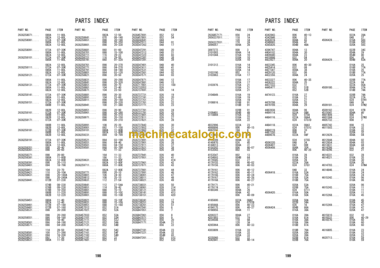 Hitachi ZW180-5A Wheel Loader Equipment Components Parts Catalog
