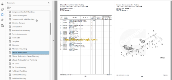 Hitachi ZW180-5B 180PL-5B 220-5B Wheel Loader Engine Parts Catalog