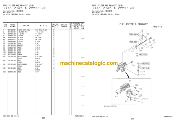 Hitachi ZW550-5B Wheel Loader Engine Parts Catalog