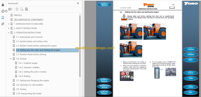 Sandvik TORO 0011 Operator's Manual Serial No. T5011054