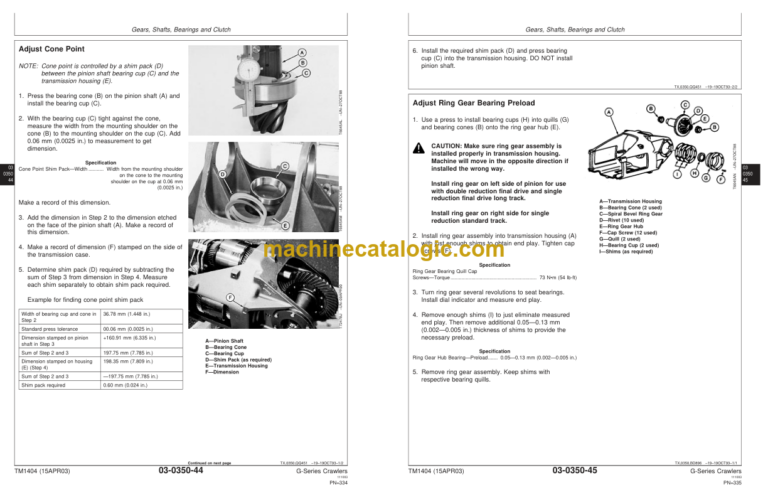 John Deere 450G 455G 550G 555G 650G Crawler Repair Technical Manual