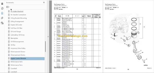 Hitachi ZW180-5B 180PL-5B 220-5B Wheel Loader Engine Parts Catalog