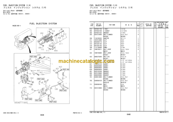 Hitachi ZW550-5B Wheel Loader Engine Parts Catalog