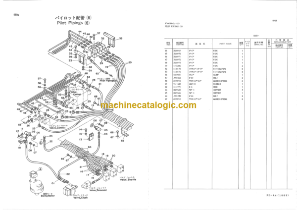 Hitachi KH125-3 Hydraulic Crawler Crane Parts Catalog Serial No.0601-0727