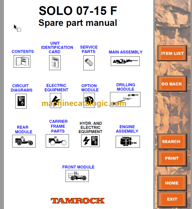 SOLO 7-15 F Parts Manual Serial No. 105A8493-1