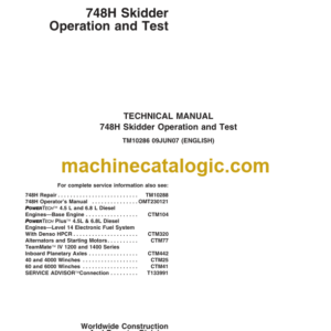 John Deere 748H Skidder Operation and Test Technical Manual