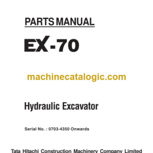 TATA Hitachi EX-70 Hydraulic Excavator (910100220227) Parts Catalog