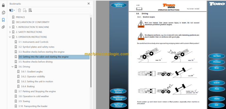 Sandvik TORO 0011 Operator's Manual Serial No. T5011054