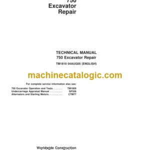 John Deere 750 Excavator Repair Technical Manual