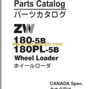 Hitachi ZW180-5B 180PL-5B Wheel Loader Parts Catalog