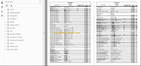 Hitachi ZW180-5B 180PL-5B Wheel Loader Parts Catalog