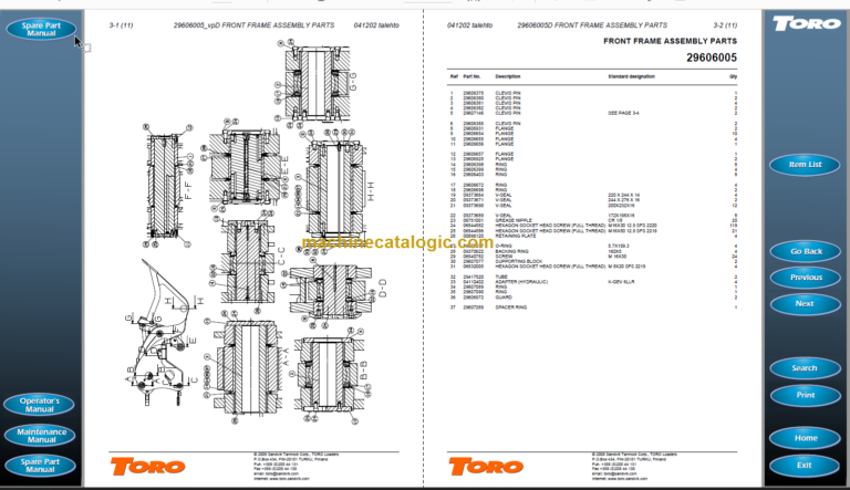 Sandvik TORO 0011 Parts Manual Serial No. T5011054