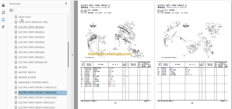 Hitachi ZW180-5B 180PL-5B Wheel Loader Parts Catalog