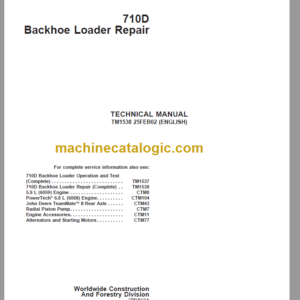 John Deere 710D Backhoe Loader Repair Technical Manual