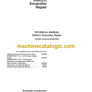 John Deere 450CLC Excavator Repair Technical Manual