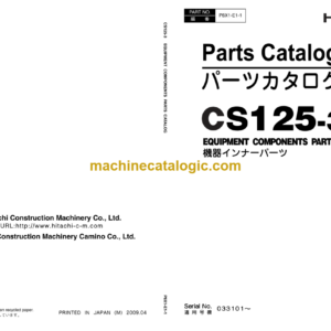 Hitachi CS125-3 Equipment Components Parts Catalog