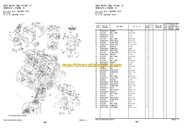 Hitachi ZW100-6 ZW120-6 Wheel Loader Parts Catalog