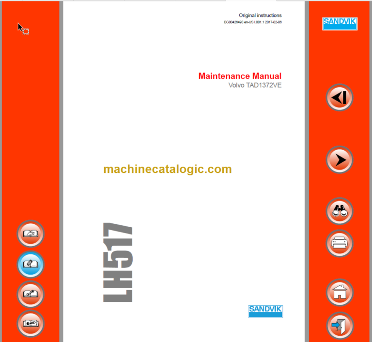 Sandvik LH517 Maintenance Manual Serial No. L717D557