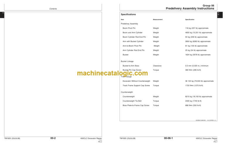 John Deere 450CLC Excavator Repair Technical Manual