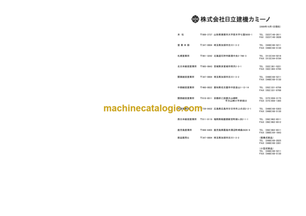 Hitachi ZV55R 65R 75R 85R Vibratory Rammer (PTGA-1-2) Parts Catalog