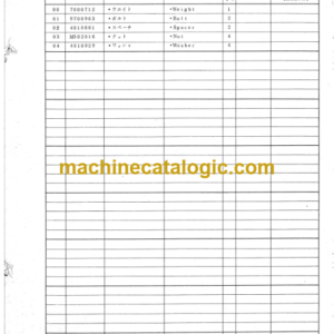 Hitachi KH180-70Q Direct Coupled Type Earth Auger Parts Catalog