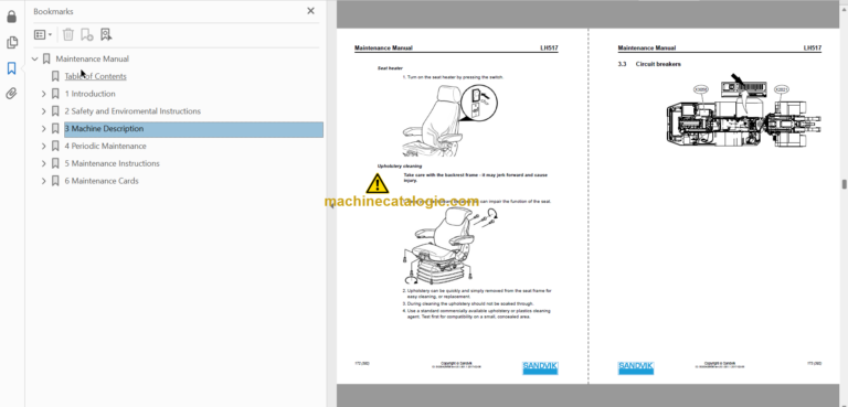 Sandvik LH517 Maintenance Manual Serial No. L717D557