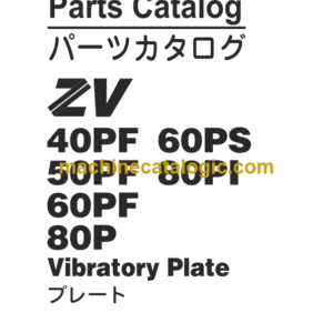 Hitachi ZV40PF 50PF 60PF 60PS 80P 80PI Vibratory Plate Parts Catalog