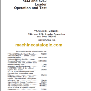 John Deere 744J and 824J Loader Operation and Test Technical Manual