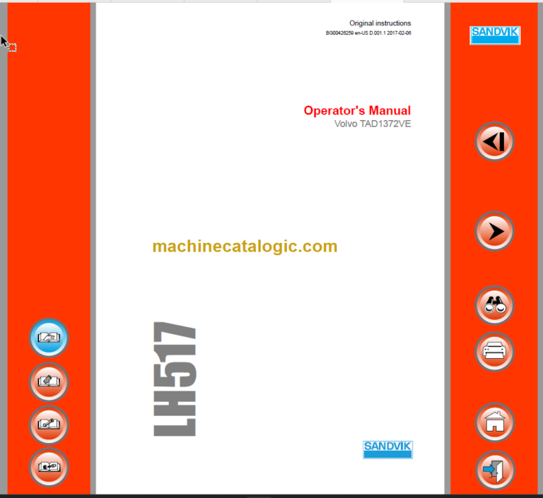 Sandvik LH517 Operator's Manual Serial No. L717D557