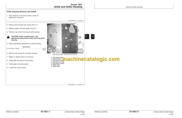 John Deere 670D 672D 770D 772D 870D and 872D Motor Grader Repair Technical Manual