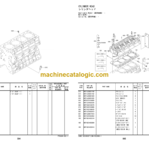 Hitachi ZC220P-6 Tired Roller Engine Parts Catalog Parts Catalog