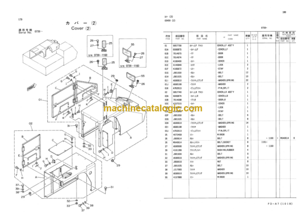 Hitachi KH180-3 Crawler Crane Parts Catalog
