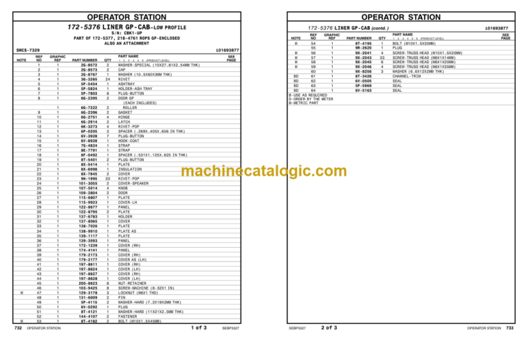 Caterpillar 12H Motor Grader Parts Manual