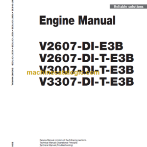 Hitachi V2607-DI-E3B V2607-DI-T-E3B V3007-DI-T-E3B V3307-DI-T-E3B Engine Manual