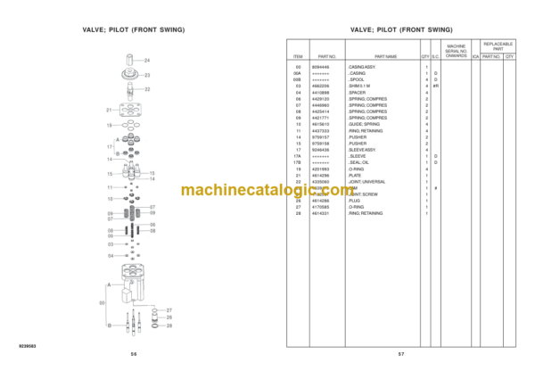 TATA Hitachi EX-70 Hydraulic Excavator (910100220227) Parts Catalog