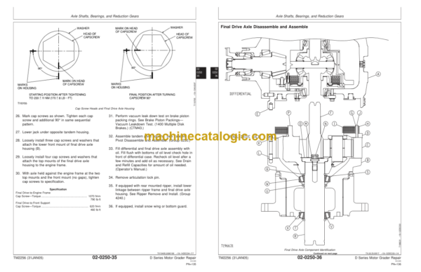 John Deere 670D 672D 770D 772D 870D and 872D Motor Grader Repair Technical Manual