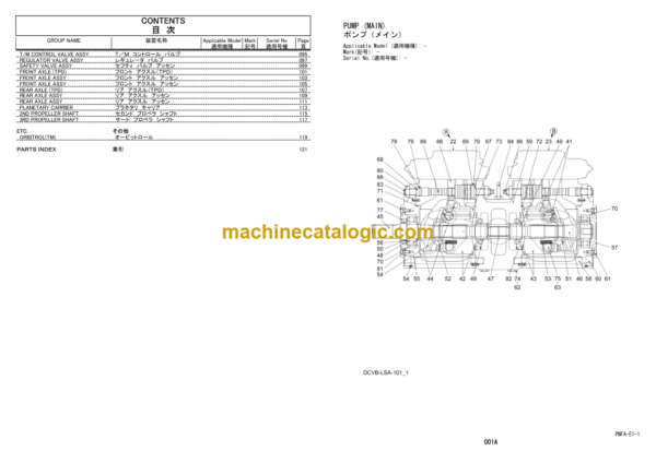 Hitachi ZW310-5B Wheel Loader Equipment Components Parts Catalog (PNFA-E1-1)