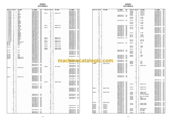 Hitachi Sumitomo SCX700GLS Crawler Crane Parts Catalog