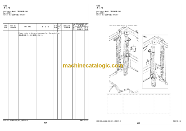 Hitachi ZW100-6 ZW120-6 Wheel Loader Parts Catalog