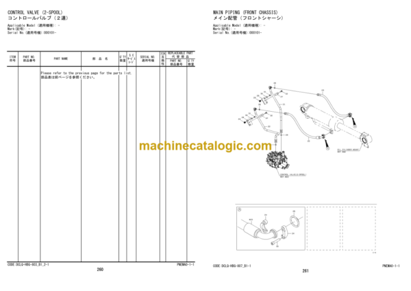 Hitachi ZW250-6 Wheel Loader (PNEMA0-1-1) Parts Catalog