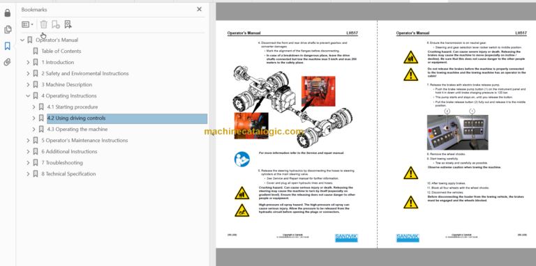 Sandvik LH517 Operator's Manual Serial No. L717D557
