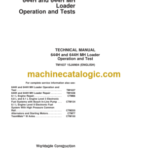 John Deere 644H and 644H MH Loader Operation and Test Technical Manual