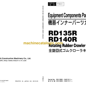 Hitachi RD135R RD140R Rotating Rubber Crawler Carrier (PTRB-E1-1) Parts Catalog