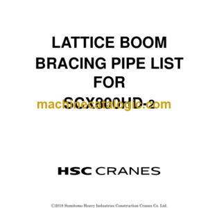 Hitachi Sumitomo SCX800HD-2 Bracing List