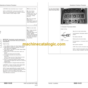 John Deere 644H and 644H MH Loader Operation and Test Technical Manual