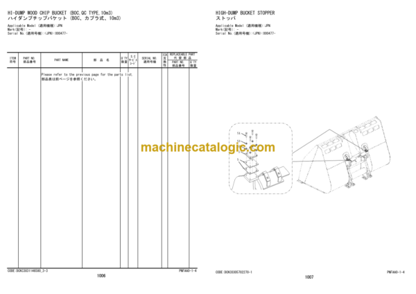 Hitachi ZW310-5B Wheel Loader Parts Catalog