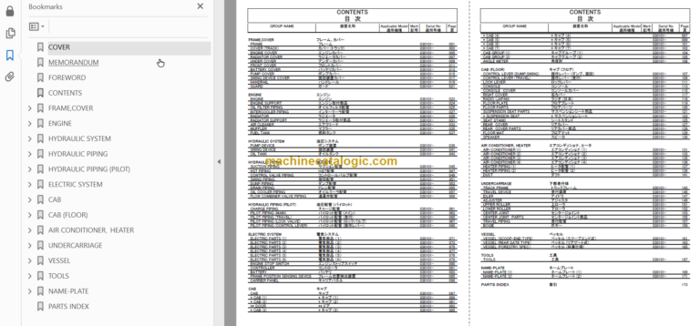 Hitachi EG65R-3 Rubber Crawler Carrier Parts Catalog